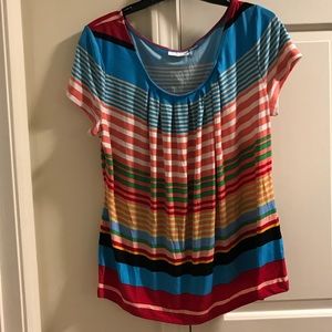 Bright multi color shirt sz L